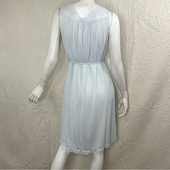 Shadowline VTG Nylon Lace Embroidered Bed Jacket & Short Nightgown 2-Pc … - Picture 5 of 15